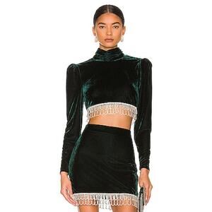 CAMILA COELHO Aliah Cropped Top in black